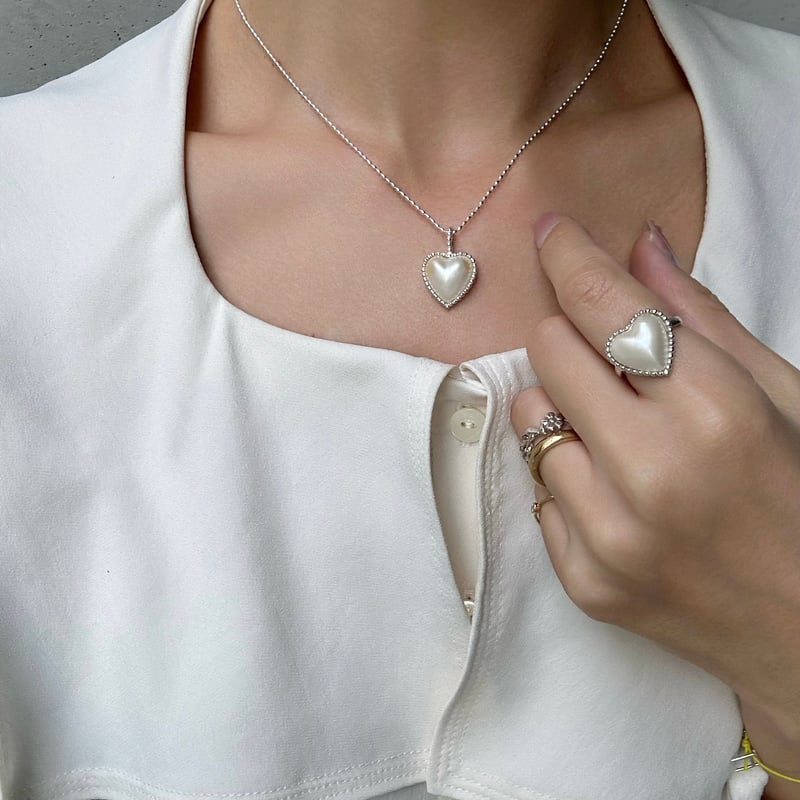 Heart Pearl Charm | nananbijouxxx