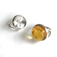 【受注商品】Dome ring S〈Crystal/Amber〉