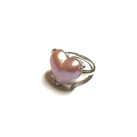 【受注生産】Heart Pearl Ring 18mm
