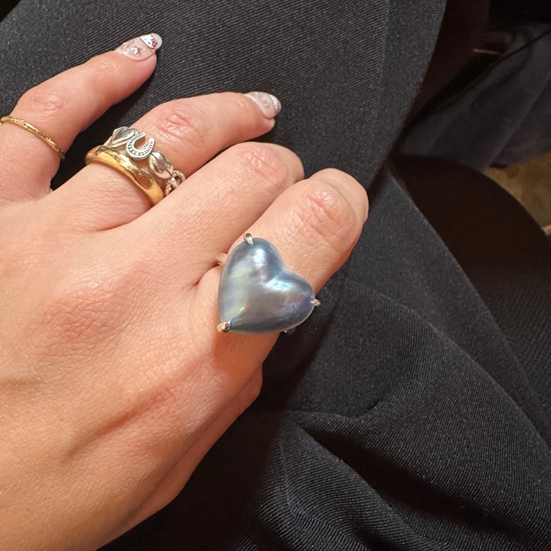 受注生産】Heart Pearl Ring 18mm | nananbijouxxx 受注生産】Heart Pearl Ring 18mm | nananbijouxxx