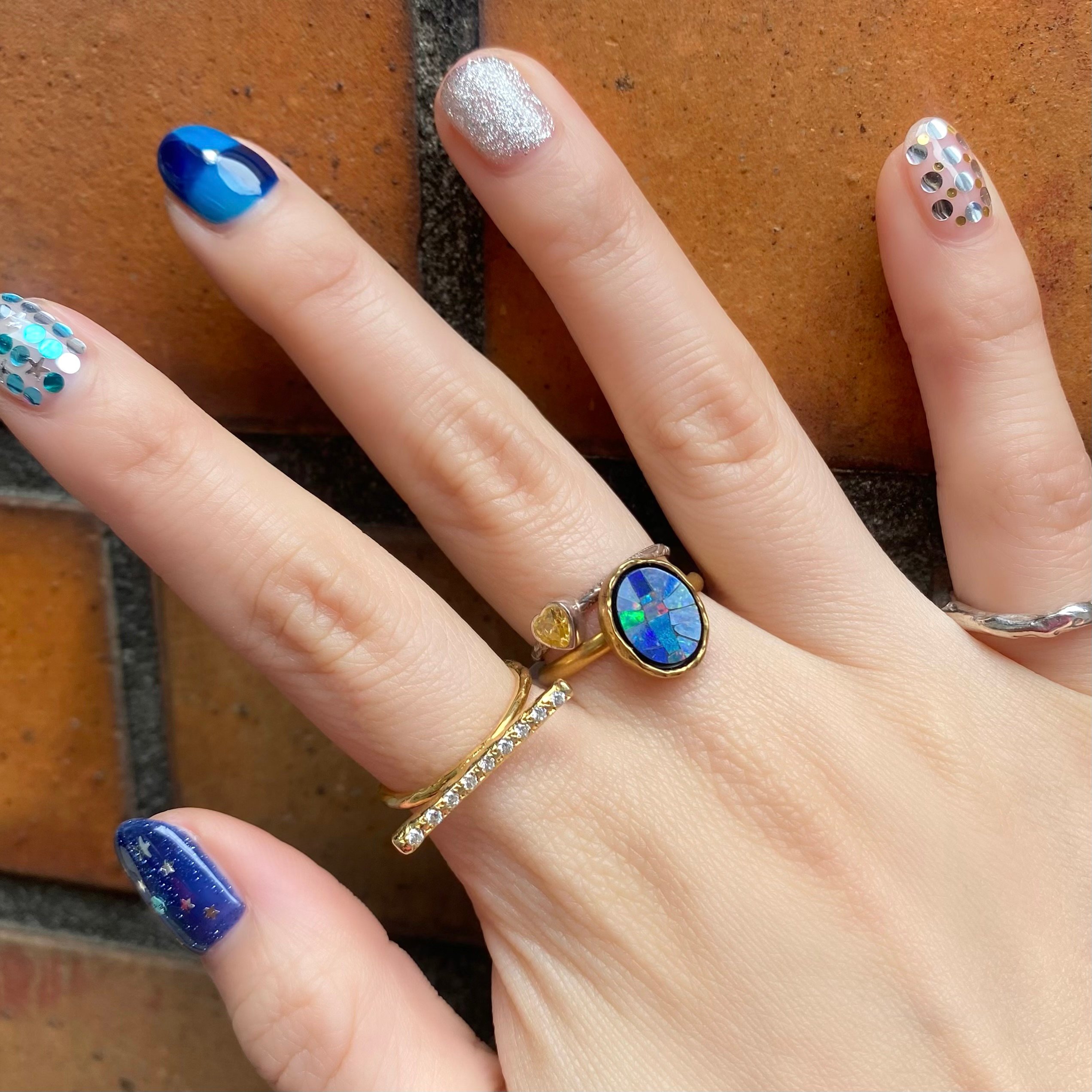 nanan bijouxxx モザイクオパール　リング 指輪 Mosaic opal ring | nananbijouxxx