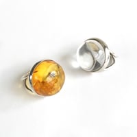 【受注商品】Dome ring L〈Crystal/Amber〉