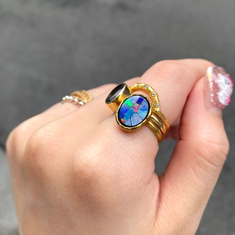 Mosaic opal ring
