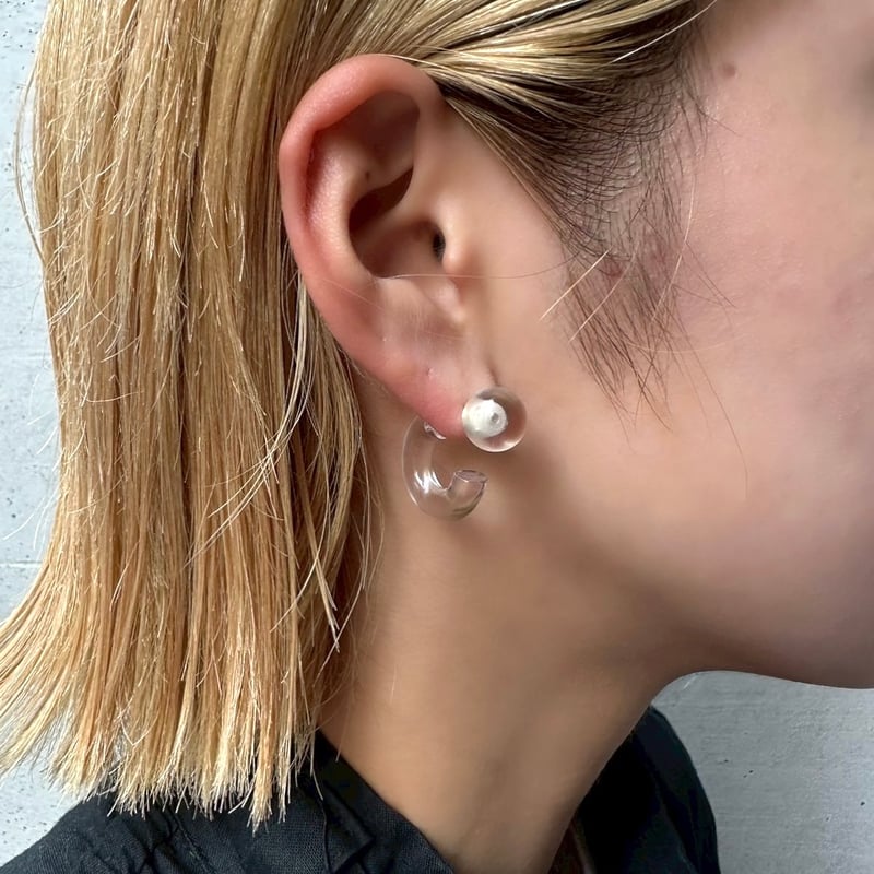Crystal hoop pierce (set) | nananbijouxxx