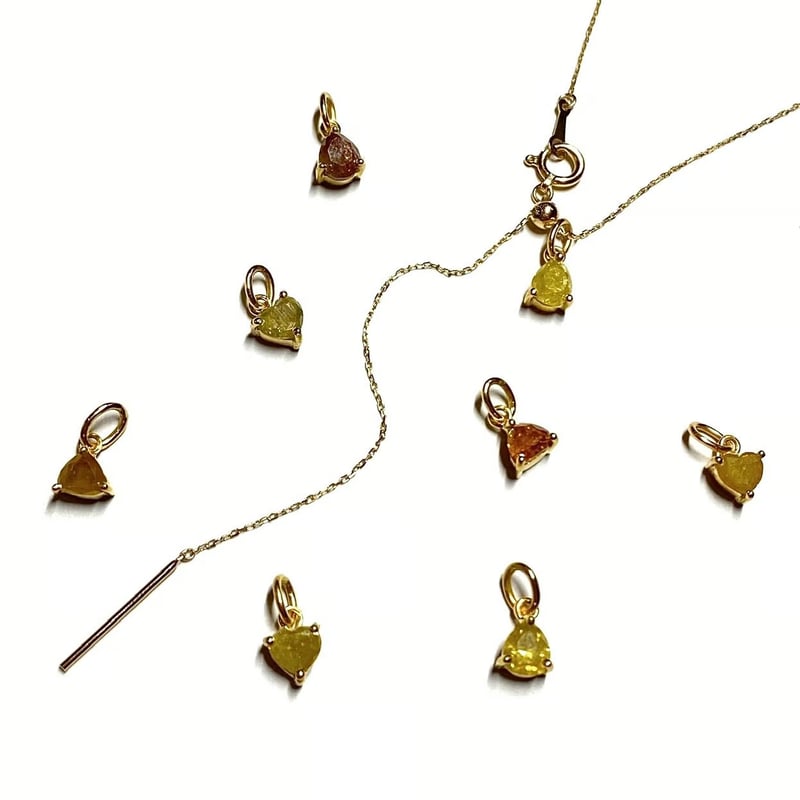 K18 yellow diamond charm | nananbijouxxx
