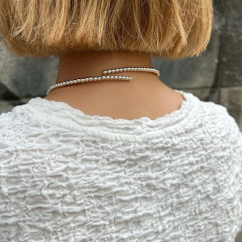アクセサリー CHIEKO+ caviar chain necklace Adjustable Mirror Popcorn Chain Necklace 1.4mm Semi-Solid