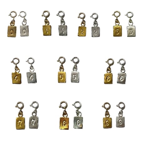 Letter charm (シルバー/数字)
