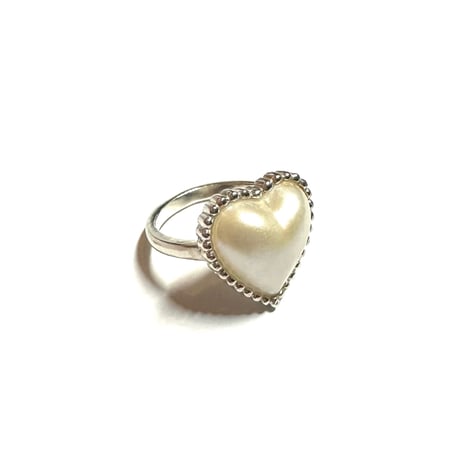 【受注生産】Heart Pearl Ring（ミル）