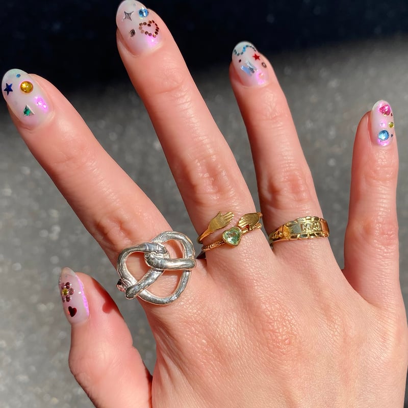 nananbijouxxxリング nananbijouxxx ハート モザイクオパール リング