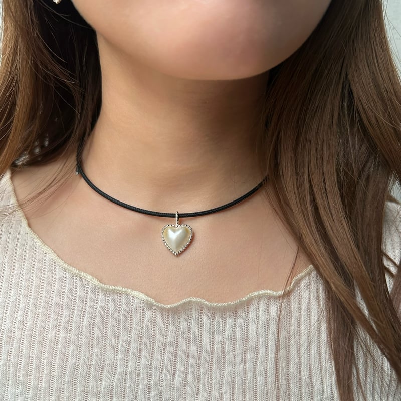 Heart Pearl Charm | nananbijouxxx