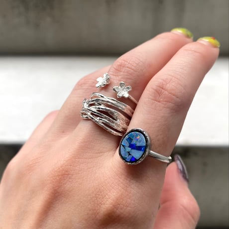 Mosaic opal ring
