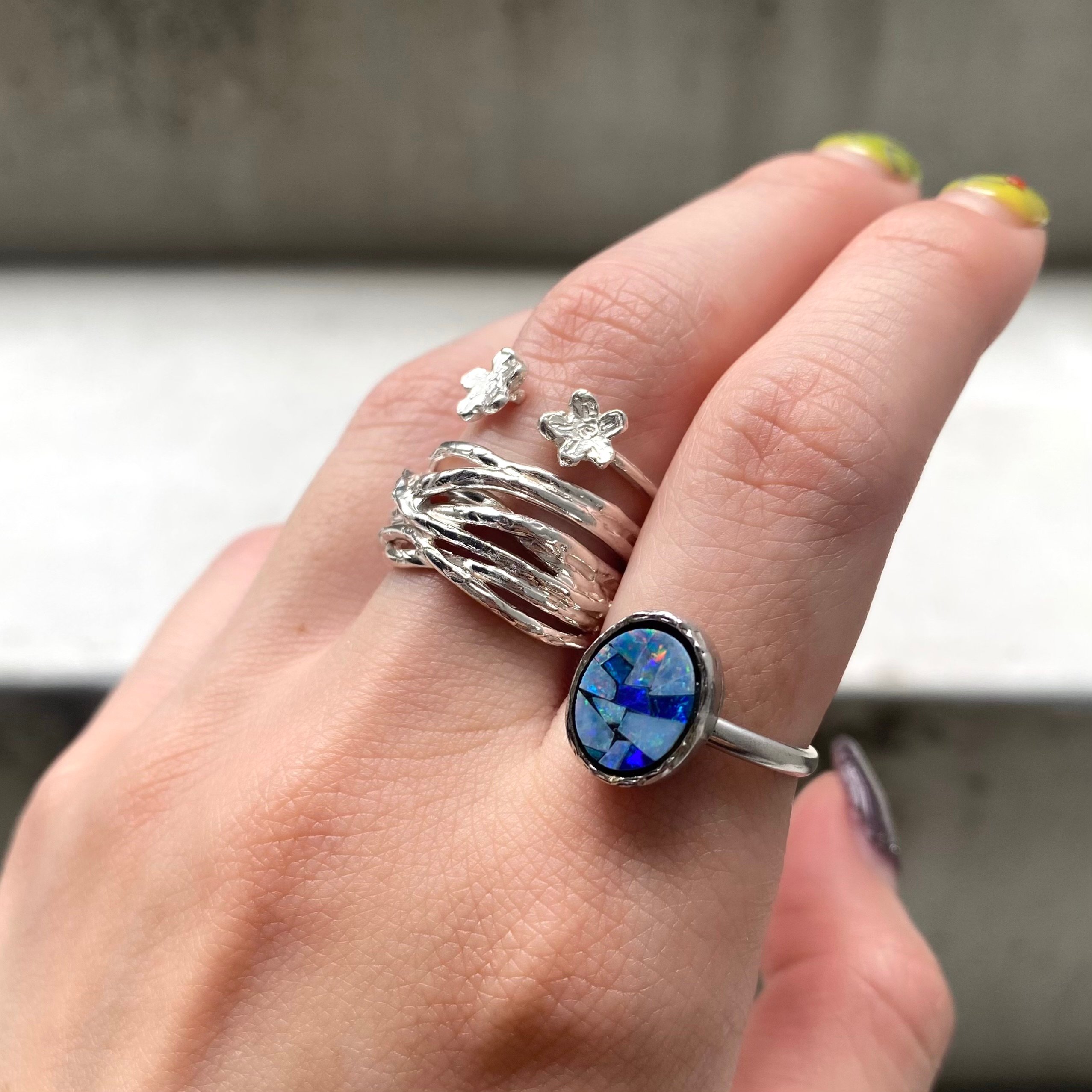 nanan bijouxxx モザイクオパール　リング 指輪 Mosaic opal ring | nananbijouxxx