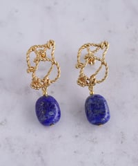 【耳飾り展 期間限定商品】satela ノット×ラピスラズリのピアスorイヤリング mks-26-54