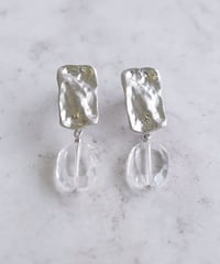 【耳飾り展 期間限定商品】satela メルテッド×水晶のピアスorイヤリング mks-26-42