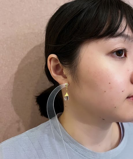 【耳飾り展 期間限定商品】satela ルチルクオーツのピアスorイヤリング mks-26-53
