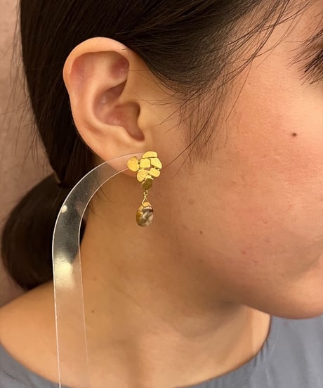 【耳飾り展 期間限定商品】satela カプチーノジャスパーのピアスorイヤリング mks-26-11
