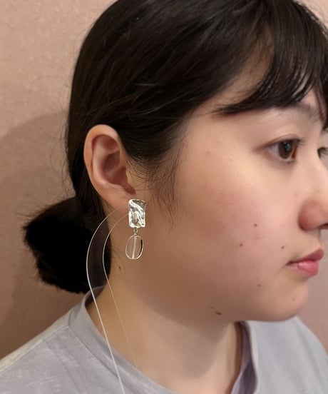 【耳飾り展 期間限定商品】satela メルテッド×水晶のピアスorイヤリング mks-26-42