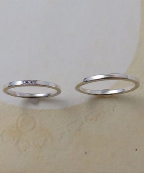 結婚指輪　MJ-1212s ダイヤ３石 と MJ-1212