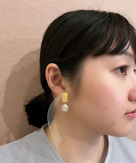 【耳飾り展 期間限定商品】satela ノスタルジー×水晶のピアスorイヤリング mks-26-47