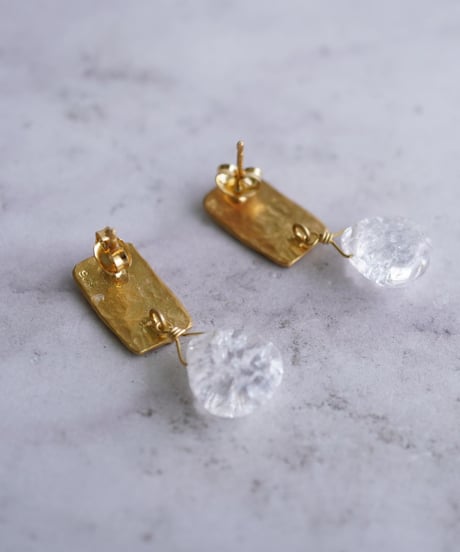【耳飾り展 期間限定商品】satela ノスタルジー×水晶のピアスorイヤリング mks-26-47