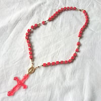 Dice Rosary Necklace☆Red Lip