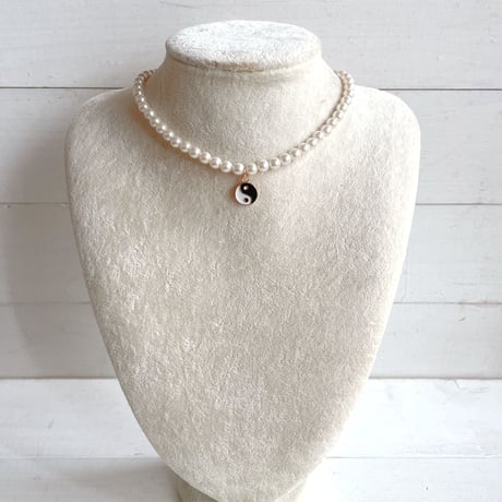 YinYang Choker☆White Perl