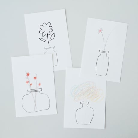 YOKO ANDERSSON YAMANO & PAPIER LABO.〈GLASS BOTTLE CARD〉（4PCS）