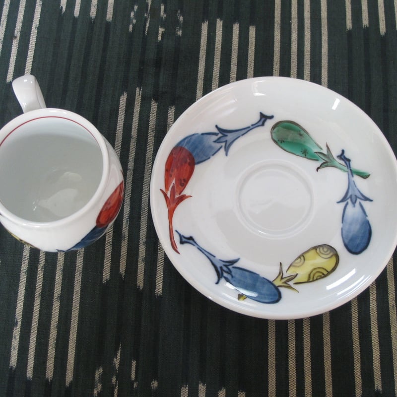 痴陶人（伊万里陶苑）茄子珈琲碗皿 | 肥前陶磁ギャラリー妻傳