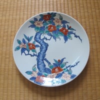伊万里焼 市川翠子(翠峯) 色鍋島文様あざみ絵額皿(8寸 伊万里焼 市川翠子(翠峯) 色鍋島文様あざみ絵額皿(8寸