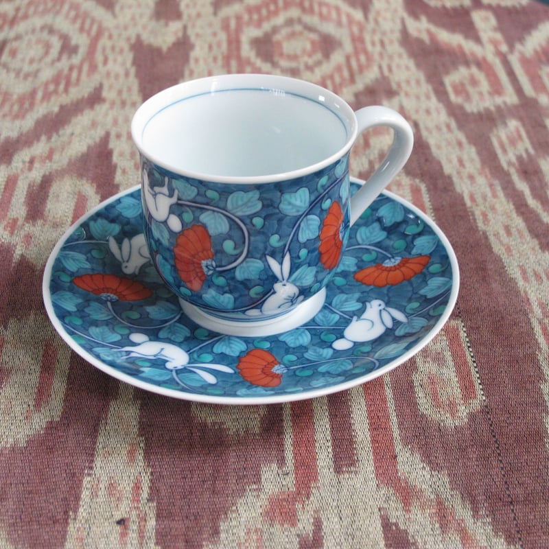 畑萬陶苑・兎唐草珈琲碗皿 | 肥前陶磁ギャラリー妻傳 gallery tsumaden