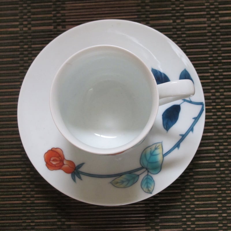 伊万里焼　畑萬陶苑作　色絵花文　玉露碗揃　煎茶碗　6客　共箱　C　6113 伊万里焼 畑萬陶苑作 色絵花文 玉露碗揃 煎茶碗 6