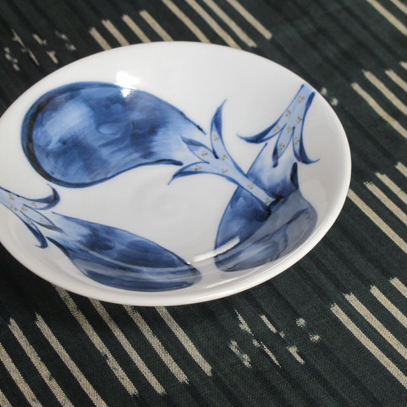 痴陶人（伊万里陶苑）染付茄子絵平鉢 | 肥前陶磁ギャラリー妻傳