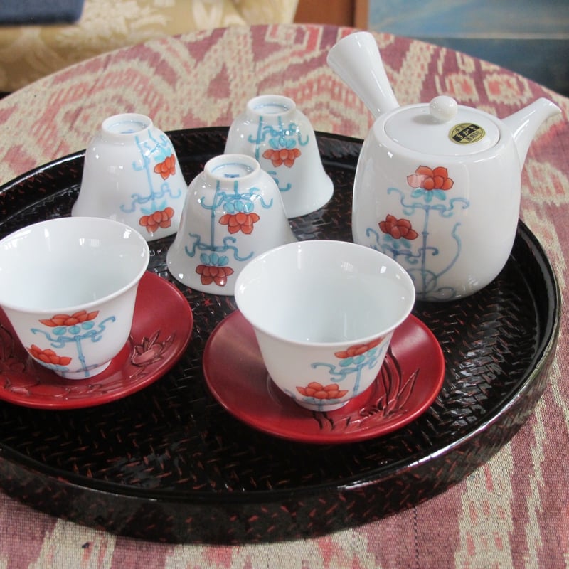 2293 有田焼　畑萬陶苑　茶器セット　急須1客　湯冷し1客　湯呑5客 Amazon.co.jp: 茶器セット 日本製 有田焼 畑萬陶苑 鍋島山水