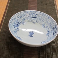 【有田焼】しん窯 青花 唐草異人ノーブルサラダボール 3枚セット 有田焼・しん窯（青花）・唐草異人ノーブルボール6寸鉢 | 肥前