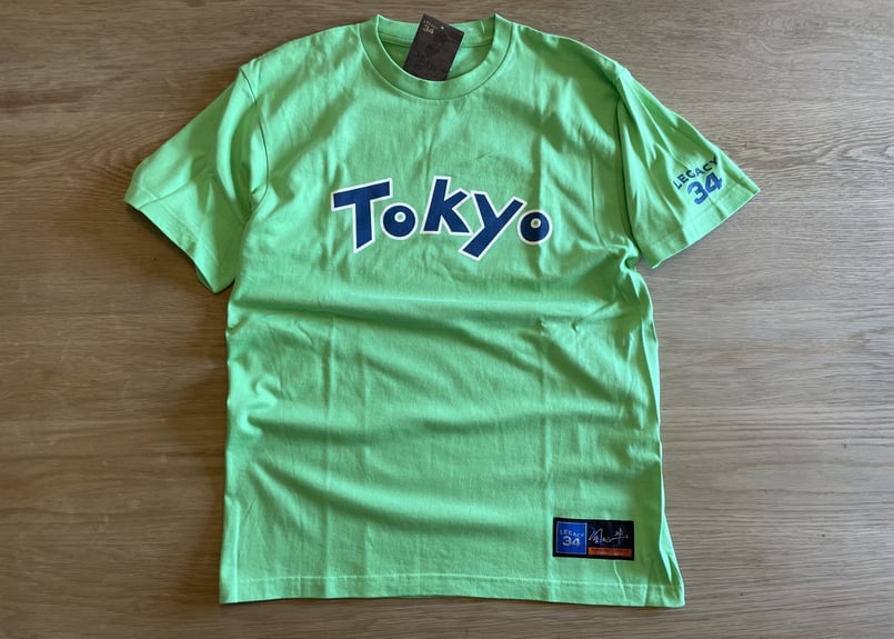 国鉄スワローズ金田正一投手 Tokyo #34 T シャツ グリーン 2023年限定