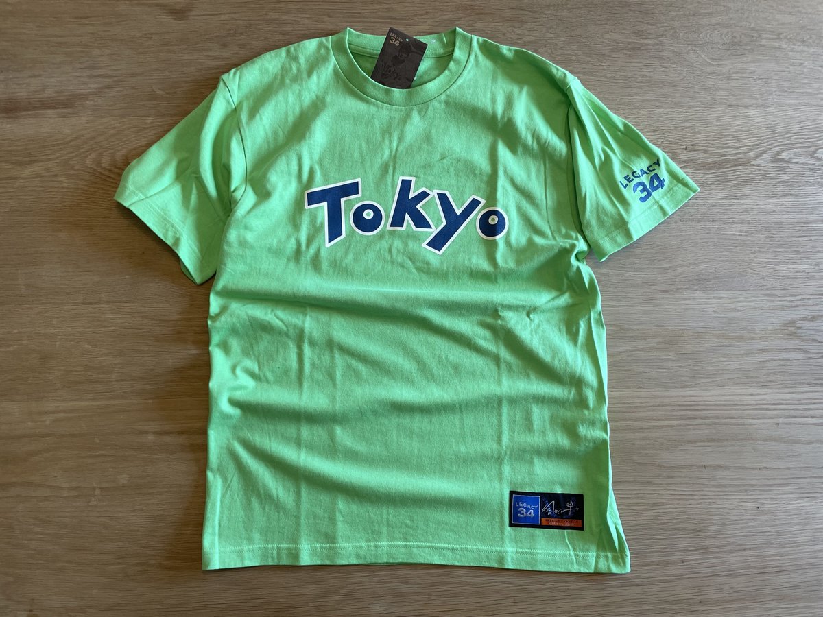 国鉄スワローズ金田正一投手 Tokyo #34 T シャツ グリーン 2023 国鉄スワローズ金田正一投手 Tokyo #34 T シャツ グリーン 2023