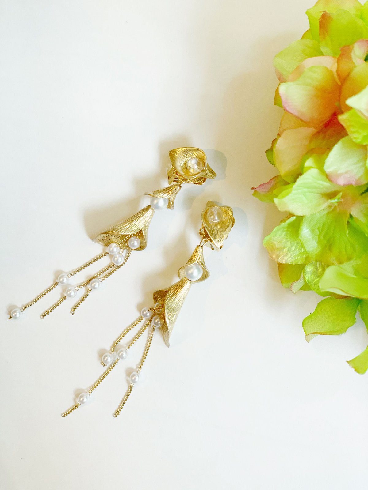 カラーロングイヤリング/ピアス | Hydrangea.