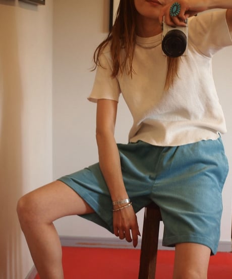 "COOKMAN"Chef Pants Short Corduroy [Turquoise Blue]