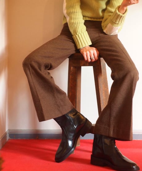 "ITALY CARABINIERI" Side Zipper Leather Boots