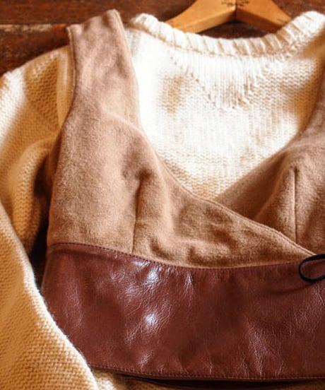 "RUMBLE RED" Leather Belt Vest