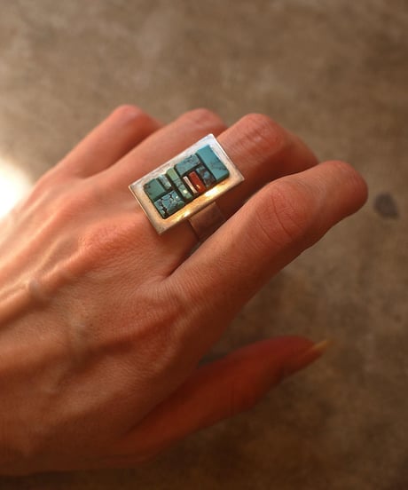 "NAVAJO JEWELRY"Rectangle Ring