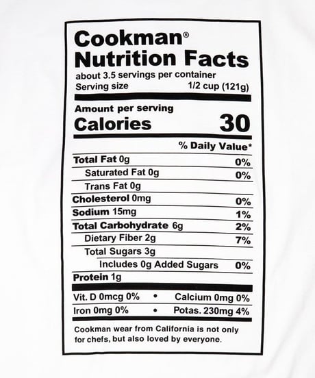 "COOKMAN" Short Sleeve Tee[Nutrition Facts]