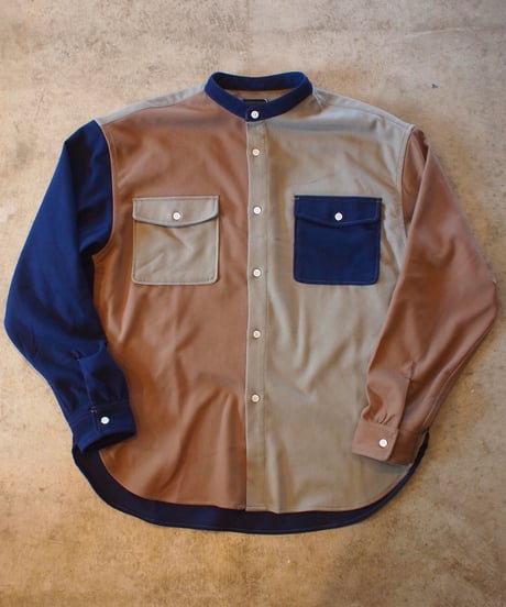 "MODEM DESIGN" No Collar Long Sleeve Shirts