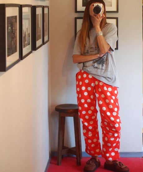 "IMPRESTORE" Polka Dot Trousers/Shorts[RED]