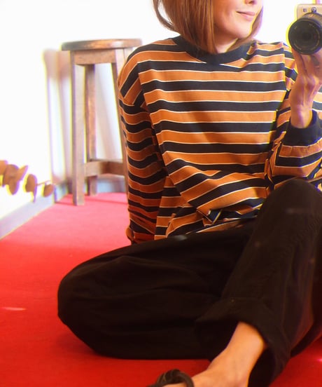 "IMPRESTORE"Border Rib Long Tee