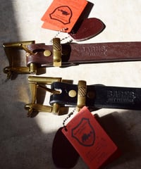 "BARNS" Tochigi Leather Fireman Gold buckle Belt