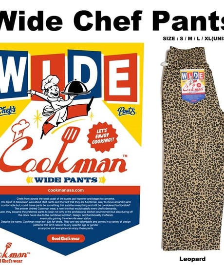 "COOKMAN" Wide Chef Pants[Leopard]