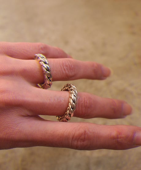 "MEXICAN JEWELRY" Silver Square Chain Ring