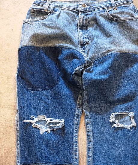 "SUNNY SIDE UP" Re Denim Painter Pants