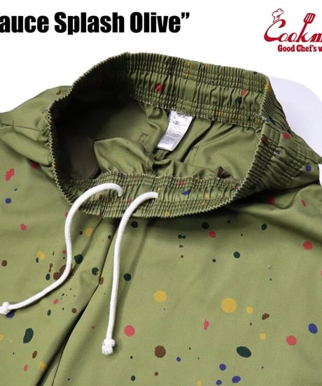 "COOKMAN"Chef Pants Short [Sauce Splash Olive]